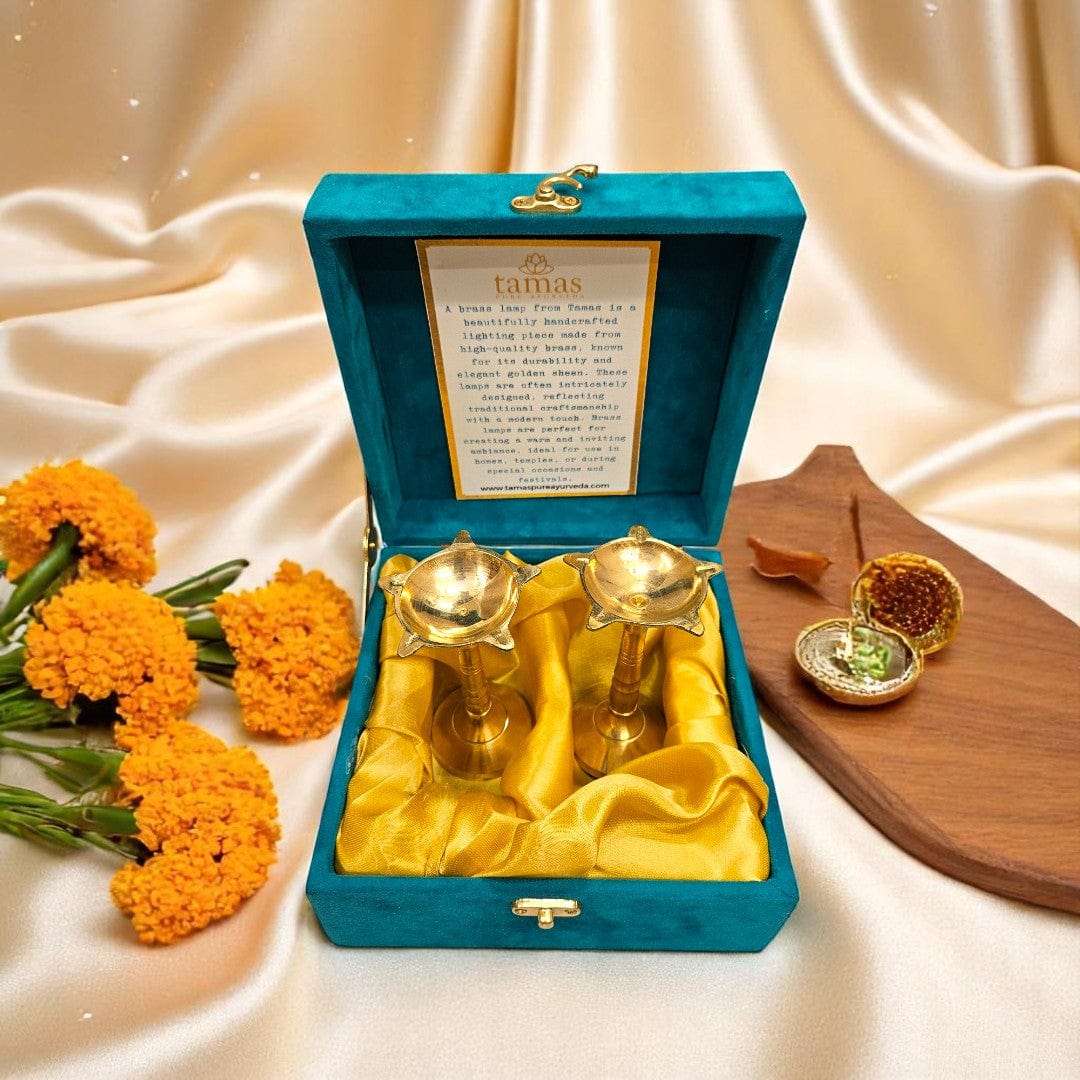 brass chiraag lamp diya set